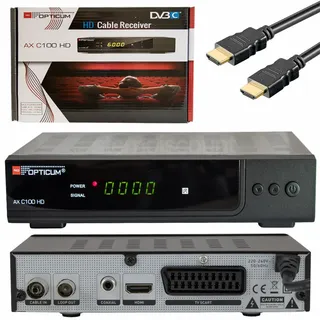 OPTICUM C100 DVB-C HD Kabel TV Receiver Schwarz Kabelanschluss Full HDTV Ready