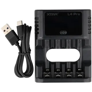 XTAR L4 Pro Akku Ladegerät – für Li-Ion 1,5V & NiMH/NiCd 1,2V AA/AAA Akkus, lädt Ihre Akkus präzise & sicher!