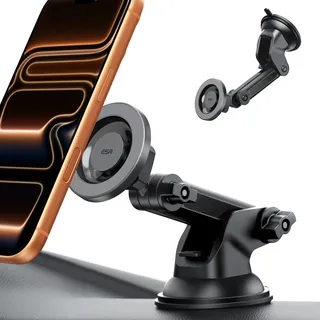 ESR Handyhalterung Auto für Magsafe Autohalterung, Magnet Vacuum Saugnapf Armaturenbrett und Windschutzscheibe für iPhone Air/17/17e/16/15/14/13/12/Pixel 10/Galaxy S26 Series,Laden Nicht Unterstützt
