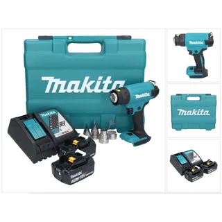 Makita DHG 181 RFK Akku Heißluftgebläse 18 V 150 - 550°C + 2x Akku 3,0 Ah + Ladegerät + Koffer