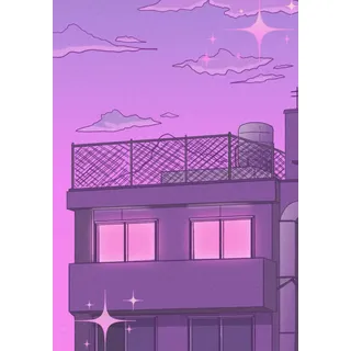 Purple Anime Aesthetic Notebook: 7x10, 100 pages, BLEED, black and white interior