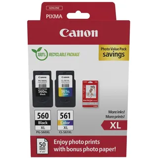 Canon PG-560XL schwarz + CL-561XL CMY