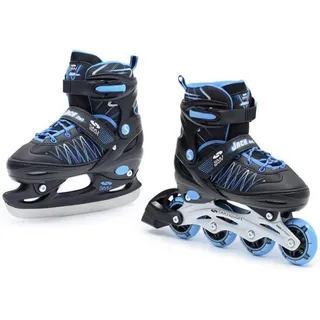 Gloria Home Inlineskates inliner skates kinder mädchen/jungen + Schlittschuhe für Kinder 2IN1 blau 34-37