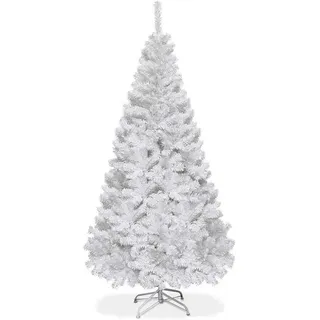 Costway Künstlicher Weihnachtsbaum Weiß 150 cm