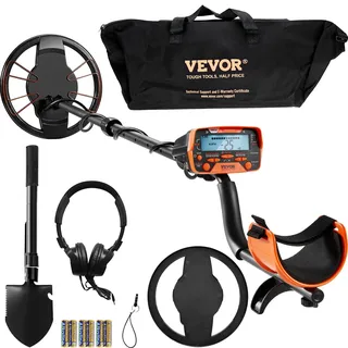 Vevor Metalldetektor Kit für Erwachsene Multifunktionaler Profi-Detektor mit 7 Modi Metallsuchgerät wasserdichte 25,4cm Spule für Größere Tiefe, mit