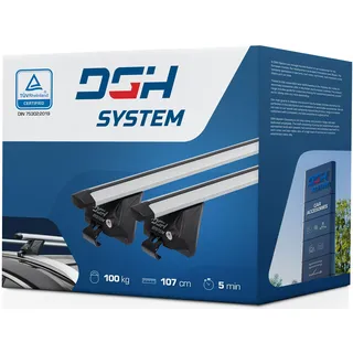 DGH System Dachträger Autogepäckträger RELINGTRÄGER kompatibel mit Opel Zafira B Van 5-TÜR 2007-2011 max 100 kg 112 cm Aluminium