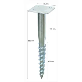 Schneider Bodenhülse Universal 16 x 16 x 55 cm Stahl Silbergrau