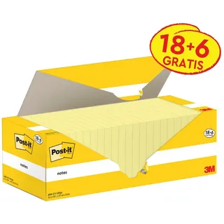 Post-it Post-it® Haftnotizen gelb, 100 Blatt pro Block