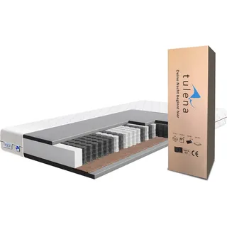 TULENA NOX Matratze 90 x 200 cm mit Taschenfederkern Federkernmatratze mittelhart , - Bezug waschbar -   Basic , H3 / H4
