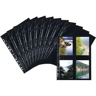 Herma Fotophan Fotosichthüllen 9x13 cm hoch schwarz 250 Hüllen