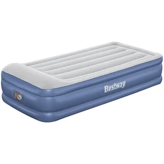BESTWAY Tritech Twin Reinforced Einzel-luftbett Mit Eingebauter Pumpe - Grey / Black - 191 x 97 x 46 cm