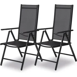 sunnypillow Gartenstuhl Hochlehner 2 Stück 120 x 60 x 108 cm anthrazit