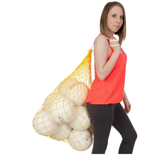 ELF Sports Ballnetz für 10-12 Bälle Fußbälle Handbälle, GELB