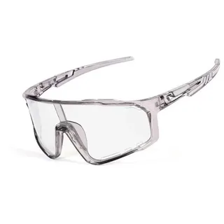 Vyloky Photochromatische Fahrradbrille Selbsttönende Sonnenbrille für MTB Rennrad Radsport Outdoor Bergsteigen Wandern mit Wind- und Staubschutz (Grau transparent)