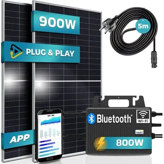 450W monokristallin 800W inkl. TSUN 800W Wechselrichter + 2 x 450W Solarmodule