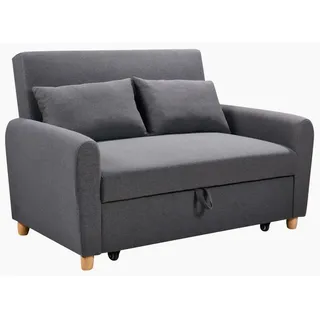 Schlafsofa mit Ausziehfunktion und 2 Kissen, ca. 139 x 96 x 88 cm – Dunkelgrau