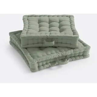 Bodenkissen Scenario, Recycelte Baumwolle Salbeigrün 260 x 270 cm