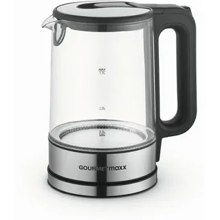 GOURMETmaxx Glas-Wasserkocher LED 1,7 l Schwarz