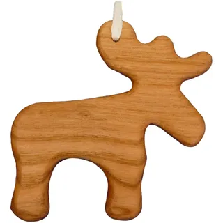 Mitienda mit Liebe gemacht Christbaumschmuck aus Holz Elch, Geschenkanhänger, Geschenkanhänger, Holzschmuck, Anhänger aus Kirschbaum