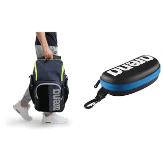 ARENA Unisex-Adult Spiky III Backpack 45 Rucksack, Navy-NEON_Yellow, NS Swim Brillenetui, Brillenetui Hardcase, Brillenetui Hartschale, Schwarz