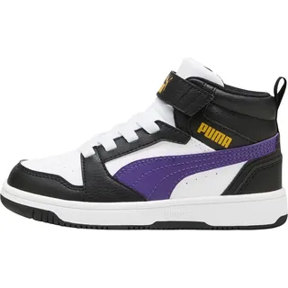Puma Jungen Unisex Kinder Rebound V6 MID AC+ PS Sneaker, White-Team Violet Black, 29 EU
