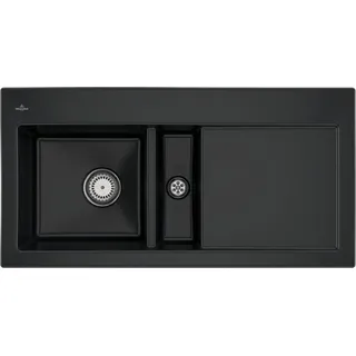 V&B Spüle Subway 60 li, m Abl.garn, Hand., pure black