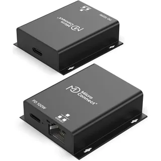 MicroConnect MC-USBCFETHPD100W, USB C, RJ45 Schwarz