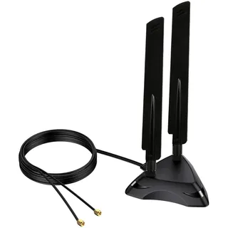Dual Band 2.4GHz 5GHz 5.8Ghz RP-SMA Gaming WiFi 6E 802.11ac/ax Wireless Antenna with Magnetic Base for Intel AX201 AX200 PCIe NGFF WiFi USB Card PC Desktop PCIe WiFi Card Wireless Network Router