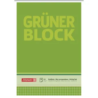 Brunnen Briefblock Grüner Block A5 kariert Grün
