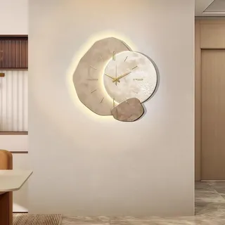 PVYGDXYI Kreative hängende Uhr mit LED-Licht, leuchtende Wanduhr, einfache Kunst, dekorative Uhr für Zuhause, Restaurant, Hotel, 40 x 40 cm