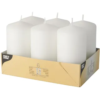 Papstar Stumpenkerzen 11,5 x 6 cm 6 St. weiß