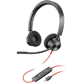 Poly Blackwire 3320 USB-C Stereo-Headset inkl. USB-C/A-Adapter, UC-zertifiziert