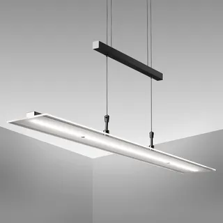B.K.Licht LED Pendelleuchte stufenlos höhenverstellbar, dimmbar via Touch, warmweiße Lichtfarbe, Hängeleuchte, Hängelampe Esstisch, Esszimmerlampe hängend, Wohnzimmerlampe, 85x175 cm, Schwarz