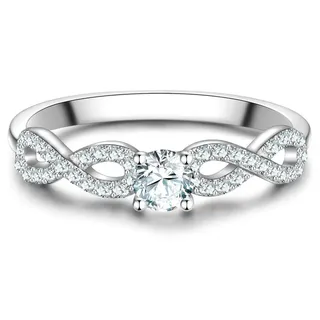Trilani Ring Infinity aus Sterling Silber mit Zirkonia in silber | Gr.: 56