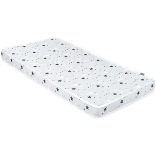KIKKABOO Babybett Matratze Fantasia Stars 120 x 60 x 9 cm, Bezug aus Baumwolle grau