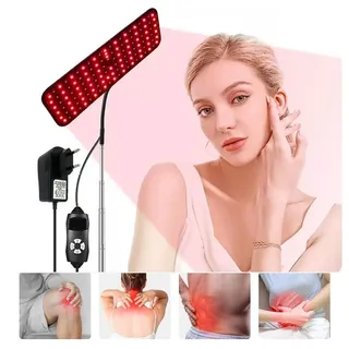 QUBEBU Infrarotlampe Therapie Rotlichtlampe mit Stand, Rotes Lichttherapie-Gerät für Körper, Rotlicht Strahler Infrarotleuchte mit Timer fur Heimat, 1-tlg., Infrarotlicht für Gesicht, Hals, Rücken., mit 2 Modi, 3 Beleuchtungen (All, 660nm, 850nm).