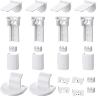 Klemmträger Plissee, Ohne Bohren Plissee Ersatzteile, Plissee Halterung Selbstklebend Klemmfix Halterung - für Fenster Plissees mit Vier Zugbändern(1 Sätz)