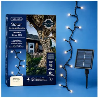 Lumineo Lichterkette Solar Compact 1100 cm warmweiß Schwarz