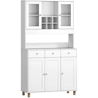 Homcom Küchenschrank Buffetschrank 100 x 40 x 180 cm Weiß