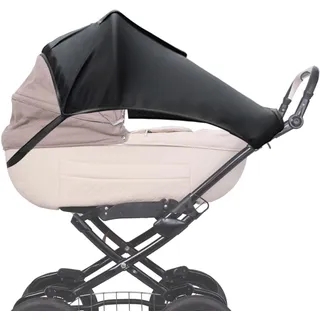 Kinderwagen Sonnenschutz Sonnenschirm Universal Sonnenschirm mit Oberlicht für Baby Sommer Outdoors Schwarz