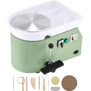 Huanyu Keramik-Maschine mit Fußpedal, elektrische Töpfermaschine mit abnehmbarem Becken, für Töpferstudio, Töpferei, Heimwerken, Töpferei, Schule