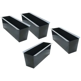 Spetebo Blumenkasten Metall Pflanzkasten für Europaletten schwarz (4er Set, 4 St., Blumenkasten Set), Blumenkästen für Paletten schwarz