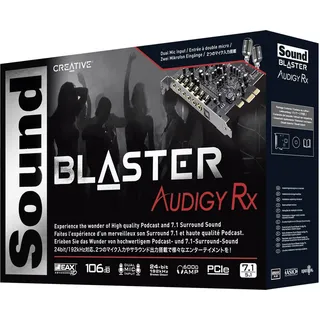 Creative Labs Creative Sound Blaster Audigy Rx, PCI-E x1), Soundkarte, Schwarz