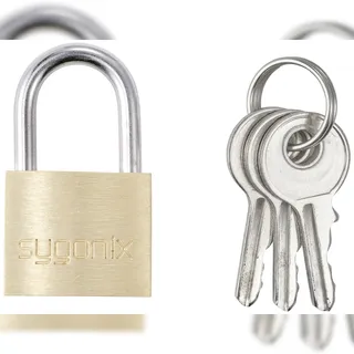 Sygonix SY-5045280 Vorhängeschloss 19.7 mm teilweise gleichschließend Goldgelb Schlüsselschloss