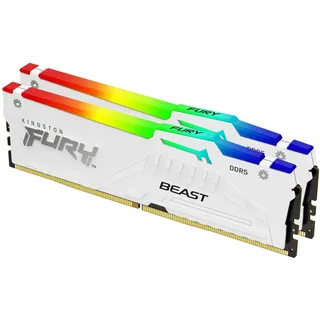 Kingston FURY Beast RGB DDR5 6800MT/s 32GB Kit (2x16GB) CL34 Weiß KF568C34BWEAK2-32