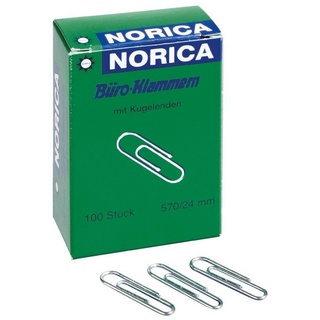 Norica Büroklammern 24mm glatt, silberfarben, 100 Stück