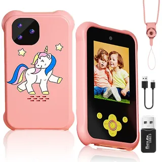 Kinder Smart Handy, 2.8" Taste Kinder Handy Smartphone mit Dual-Kamera, Musik-Player, Puzzlespielen, mit 32G SD-Karte Telefone für Kinder Jungen