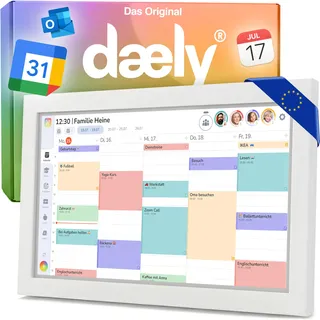 Daely® Calendar - Digitaler Kalender 15.6" - Digitaler Wandkalender Touchscreen inkl. Standfuß - Familienplaner - Digital Kalender Wand - Elektronischer Wandkalender
