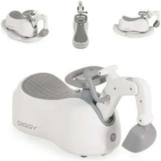 Moni Töpfchen 4 in 1 Diggy Bagger, Schiebeauto, Schaukelspielzeug, Licht, Musik weiß