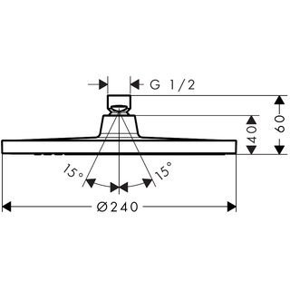 Hansgrohe Crometta S 240 1jet, Kopfbrause 240mm, mattschwarz